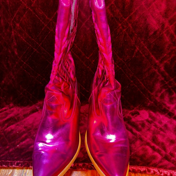 Billini Danilo Western Boots Fuchsia  metallic women’s 9.5 Cowboy - Picture 3 of 5